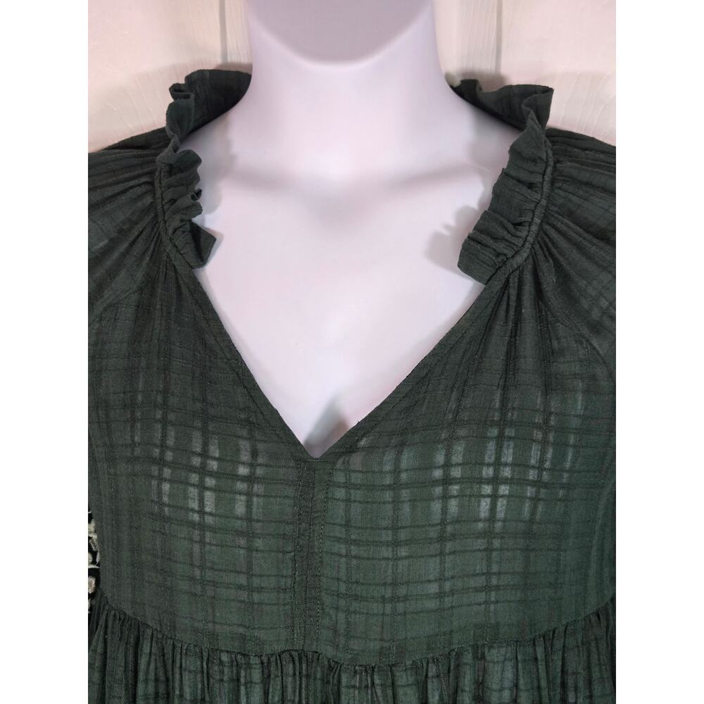 Free People Emerald City Tiered Embroidered Dress in Green Size Small - Picture 4 of 16